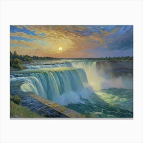 Sunset At Niagara Falls Canvas Print