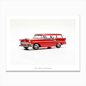 Toy Car 55 Chevy Nomad Red Poster Canvas Print
