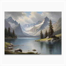 Alpine Mountain Lake Nature Canvas Print