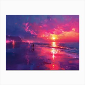 Sunset On The Beach 12 Canvas Print