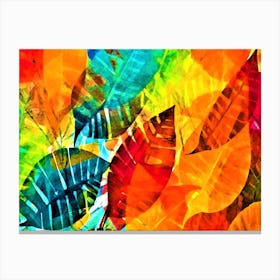 Autumn Is Here - Colorful Leaves Canvas Print