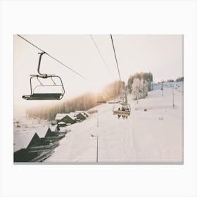 Warm Ski Lift Sunrise Canvas Print