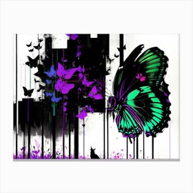 Butterfly In The City Canvas Print