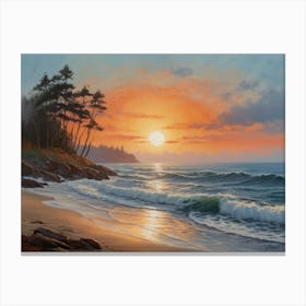 Seascape 7 40x30in 12000x9000px 47 Canvas Print