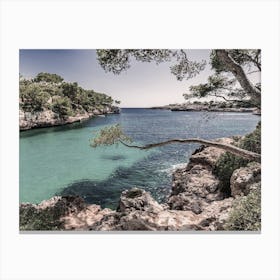 Island scenery at beautiful coast on Majorca island, Spain Canvas Print