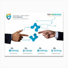 Corporate Partnership Concept Two Hands Connecting Like A Puzzle Piece Signaling Collaboration Set Canvas Print