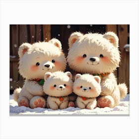 Family Of Teddy Bears 2 Canvas Print