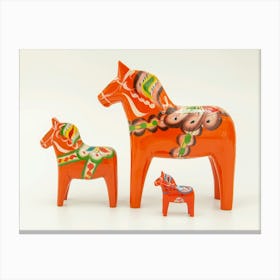 Swedish Dala Horses Red 2  Canvas Print