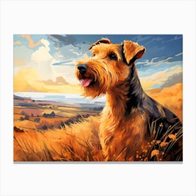Airedale Terrier in the Countryside Canvas Print