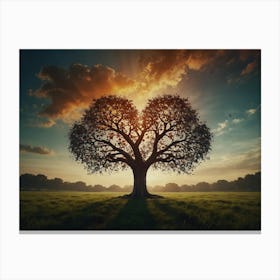 Heart Shape Tree Canvas Print