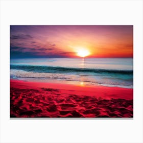 Sunset On The Beach 628 Canvas Print