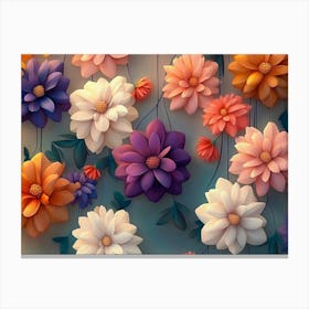 Flowers Wallpaper 3d Canvas Print