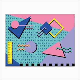 Memphis Pattern Retro Vaporwave 80s Nostalgia 90s Dreamwave Artwork Canvas Print