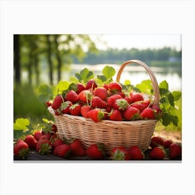 Basket Of Strawberries 13 Canvas Print