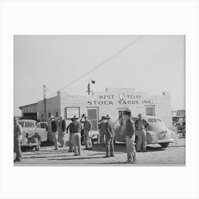 Office Of West Texas Stockyards On Auction Day, San Angelo, Texas By Russell Lee Canvas Print