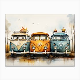 Tiny Travels Capturing Cuteness In Watercolor Wheels Canvas Print