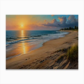 Sea Of Azov Sandy Beach Canvas Print