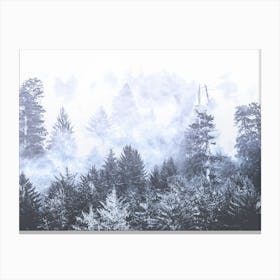 Redwood Forest Fog Blue - National Park Photo Canvas Print