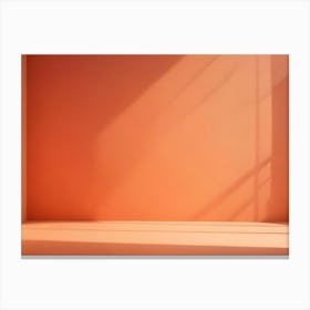 Photo Of An Empty Orange Room With Sunlight Shining Through The Window Canvas Print