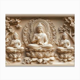 3d Hindu Ancient Religious Buddha Canvas Print