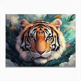 Fantasy Illustration Of A Wild Animal Tiger 2 Canvas Print