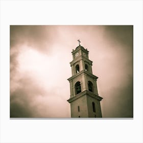 Scary Church Clock Tower Canvas Print