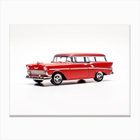 Toy Car 55 Chevy Nomad Red Canvas Print