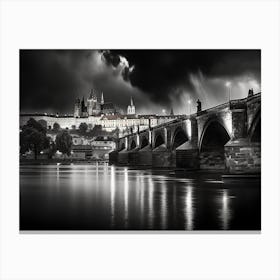 Black And White Prague 2 Canvas Print