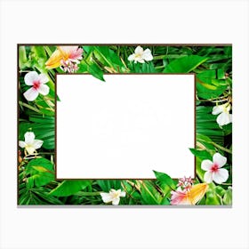 Abstract Tropical Floral Frame Intertwining Vines And Vibrant Blossoms Used As A Creative Design E Canvas Print