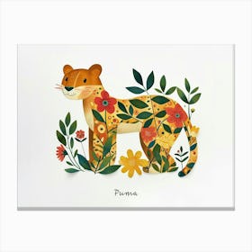 Little Floral Puma 1 Poster Canvas Print