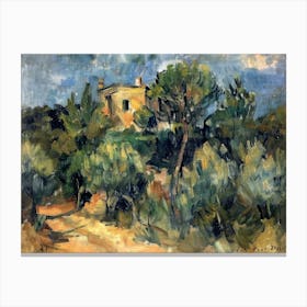 Village Haven Painting Inspired By Paul Cezanne Canvas Print