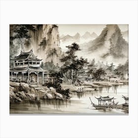 Chinese Landscape Painting 12 Canvas Print