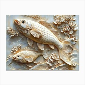 Chinese Fish Carving Canvas Print