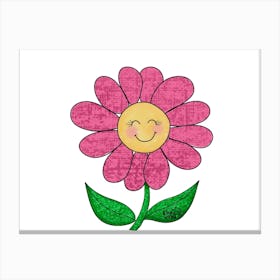 Smiling pink flower Canvas Print