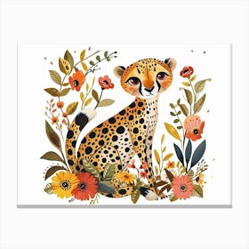 Little Floral Cheetah 3 Canvas Print