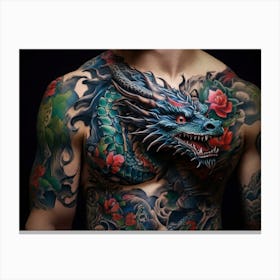 New Traditional Dragon Tattoo Canvas Print