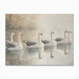 Geese In The Pond Canvas Print