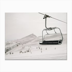 Snowy Winter Ski Lift Canvas Print