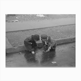Children Playing In The Gutter On 139th Street Just East Of St, Anne S Avenue, Bronx, New York By Russell Lee 1 Canvas Print