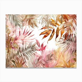 Watercolor Tropical Leaves 14 Canvas Print