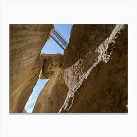 Rocks and bridge in the Mascarat Canyon Canvas Print