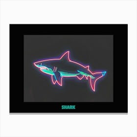 Neon Sign Inspired Shark 5 Poster Canvas Print