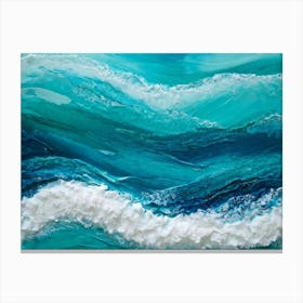 Abstract Turquoise Waves Cresting With A Tangible Sense Of Fresh Nautical Texture Imply Movement D 2 1 Canvas Print