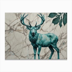 Deer On Marble Canvas Print