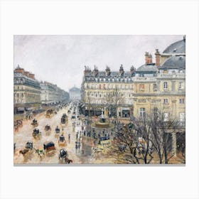 French Theater Square, Paris, Camille Pisarro Canvas Print
