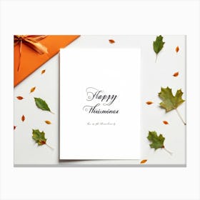 An Autumnal Thanksgiving Holiday Greeting Card In A Handwritten Calligraphy Design Vectorial Print (4) Canvas Print