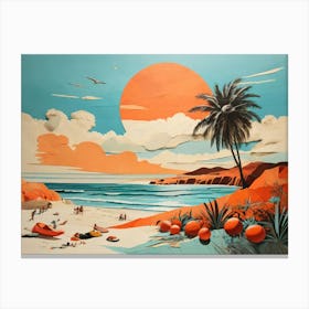 'Sunset At The Beach' 1 Canvas Print