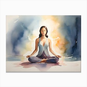 Zen Woman Meditating Paintings Art Print Canvas Print