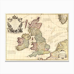 Les Isles Britanniques Ou Sont Le Royaume D Angleterre Tire ́De Sped Celuy D Ecosse Tire ́De Th Canvas Print