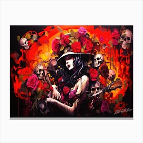 Witches And Musicals 12 - Decor And Roses Canvas Print